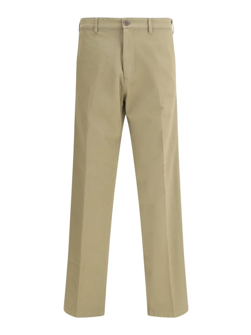 Beige Cotton Chino Pants