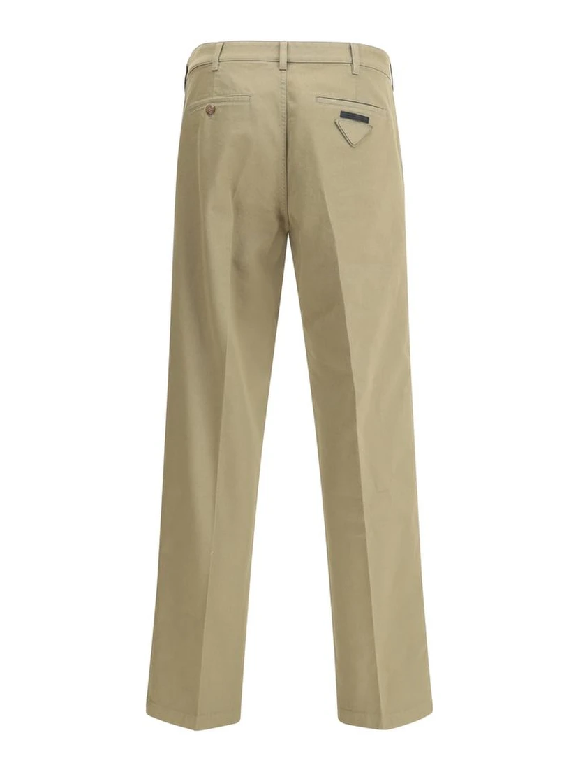 Beige Cotton Chino Pants
