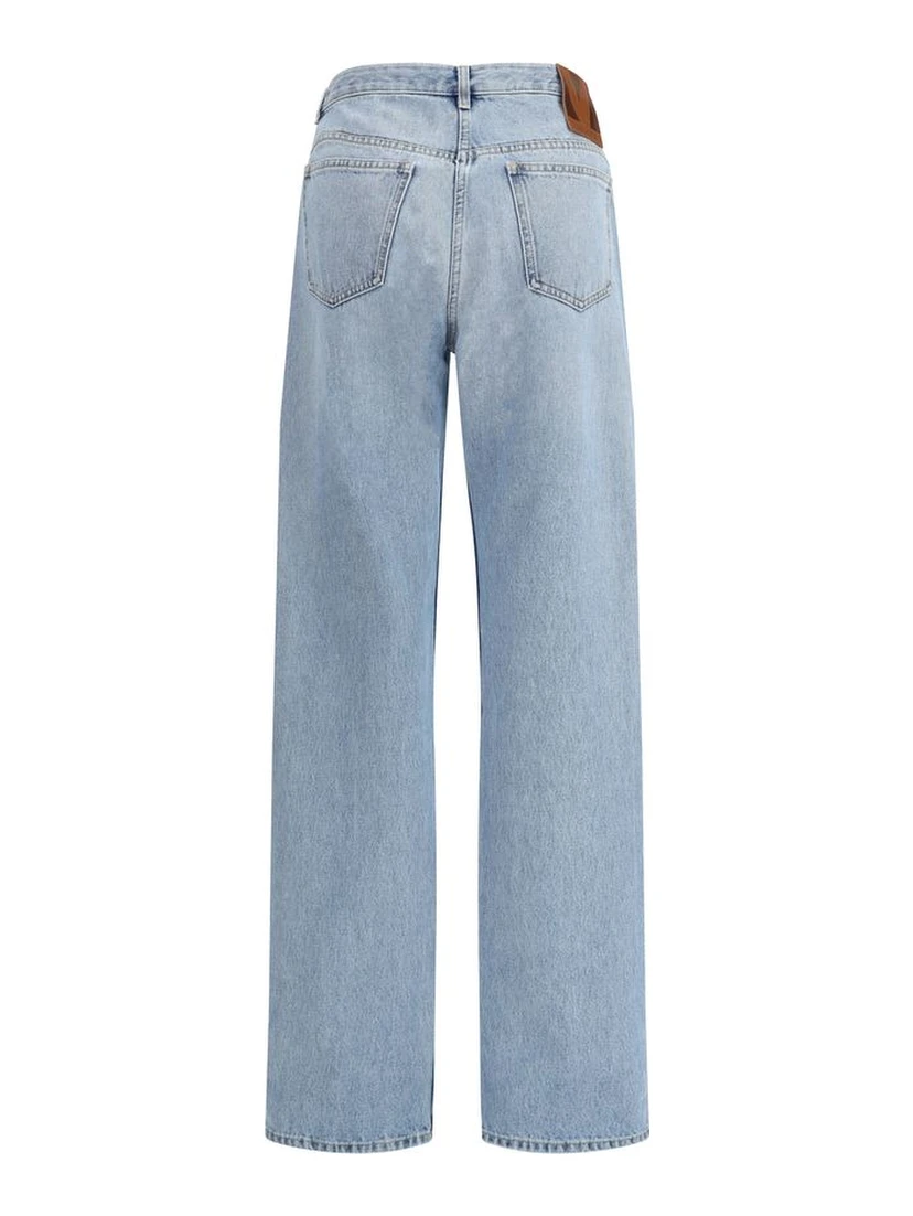 Light Blue Cotton High-Waisted Jean