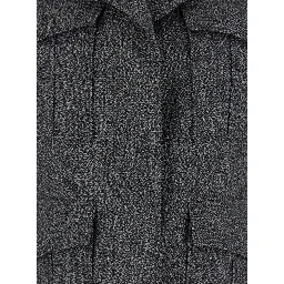 Grey Jacket with Wide Notched Revers in Wool Woman