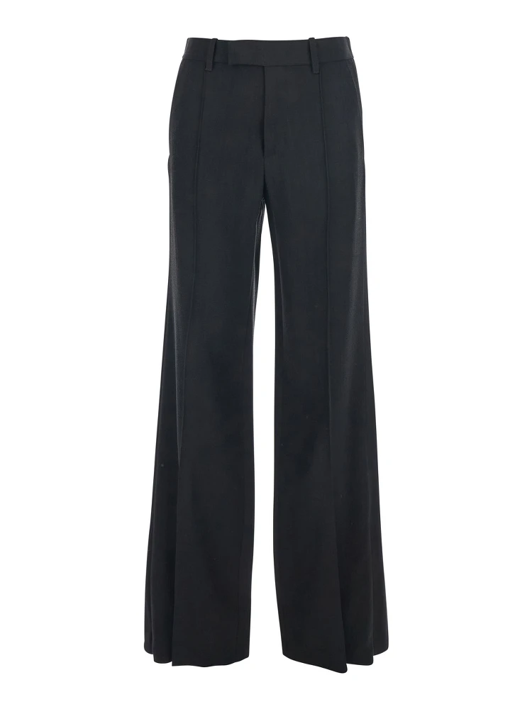Black Pants with Belt Loops in Viscose Blend Woman