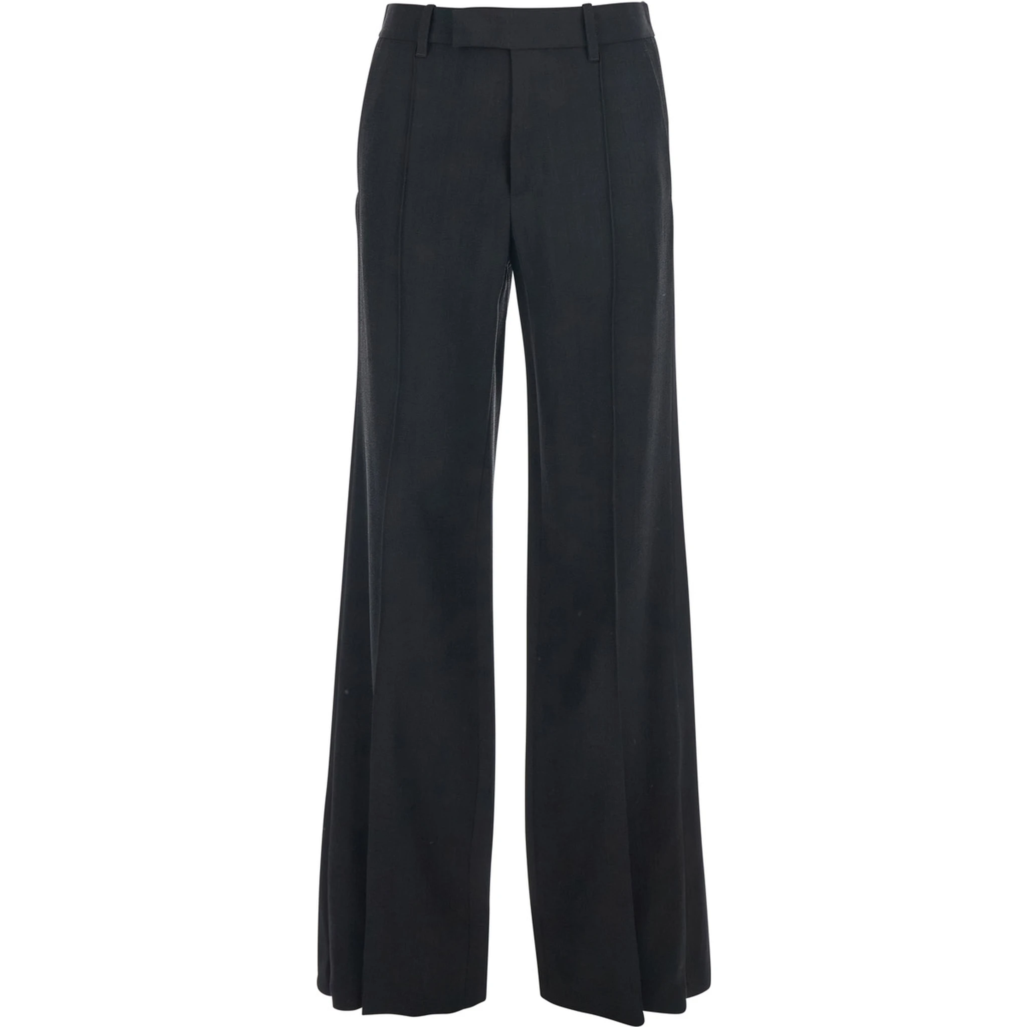 Black Pants with Belt Loops in Viscose Blend Woman