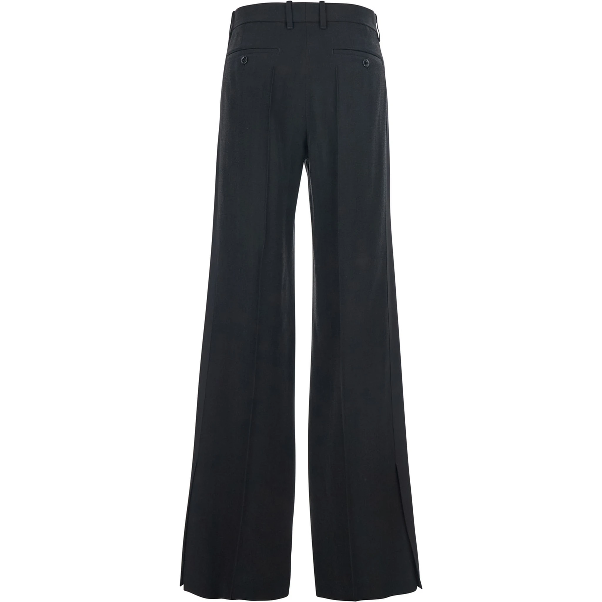Black Pants with Belt Loops in Viscose Blend Woman