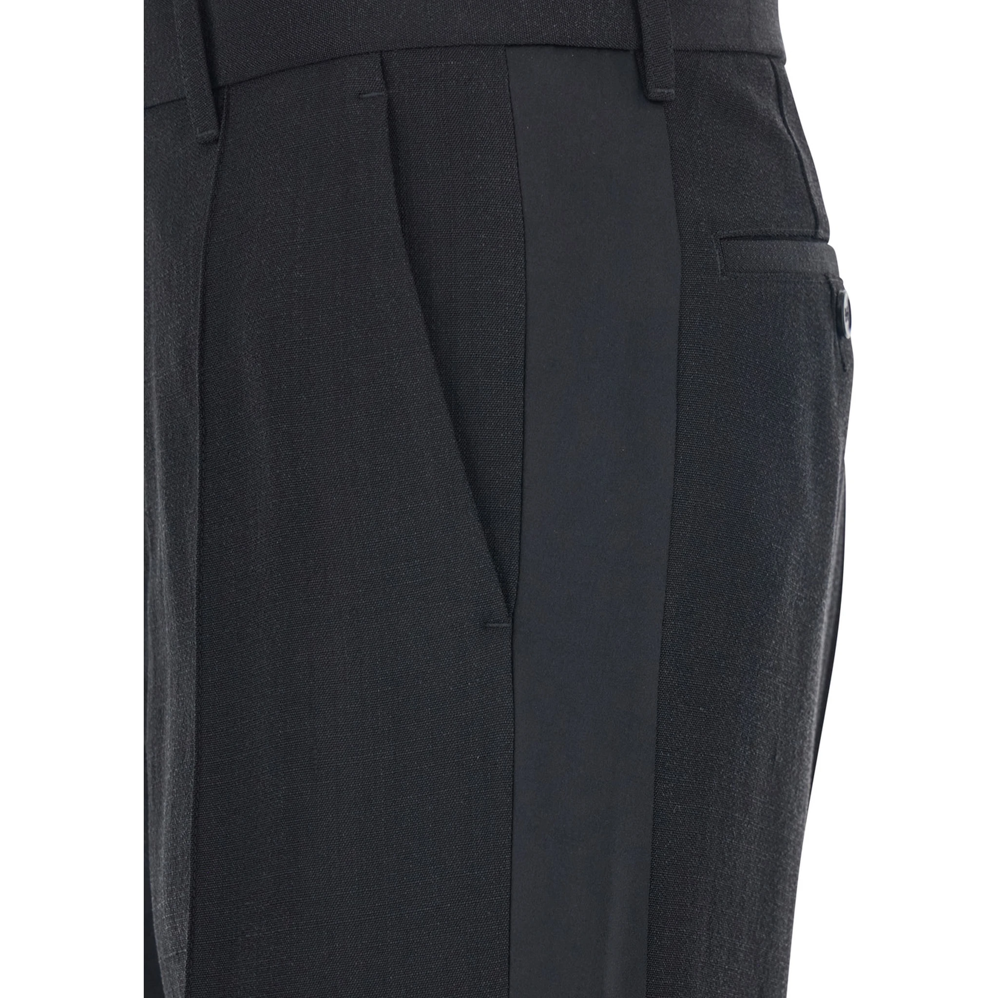 Black Pants with Belt Loops in Viscose Blend Woman