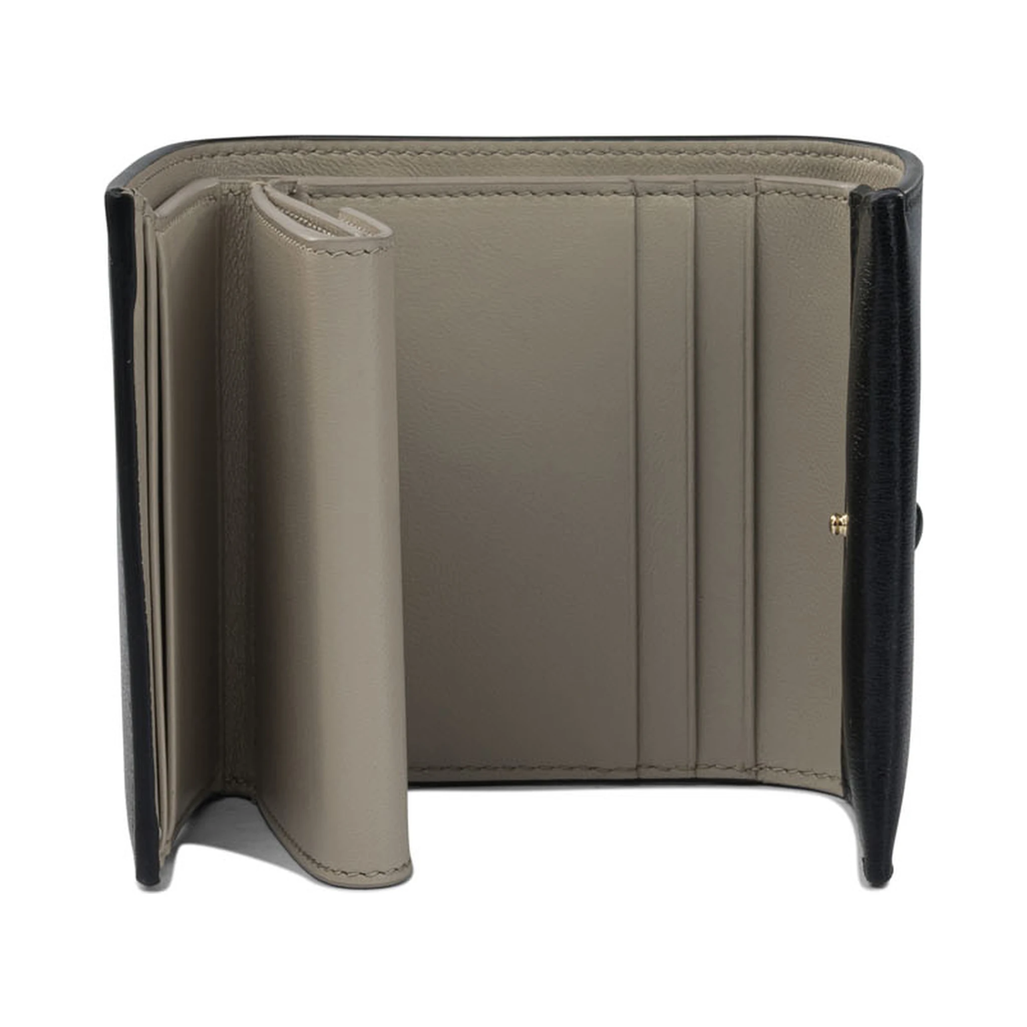 Buttoned leather wallet