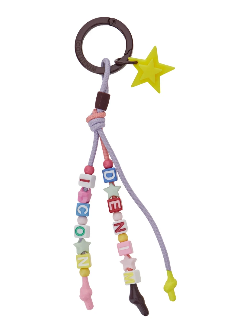 Cyrus Multicolor Keyring with Star Charm and Pendant Beaded Charms in Acetate Man
