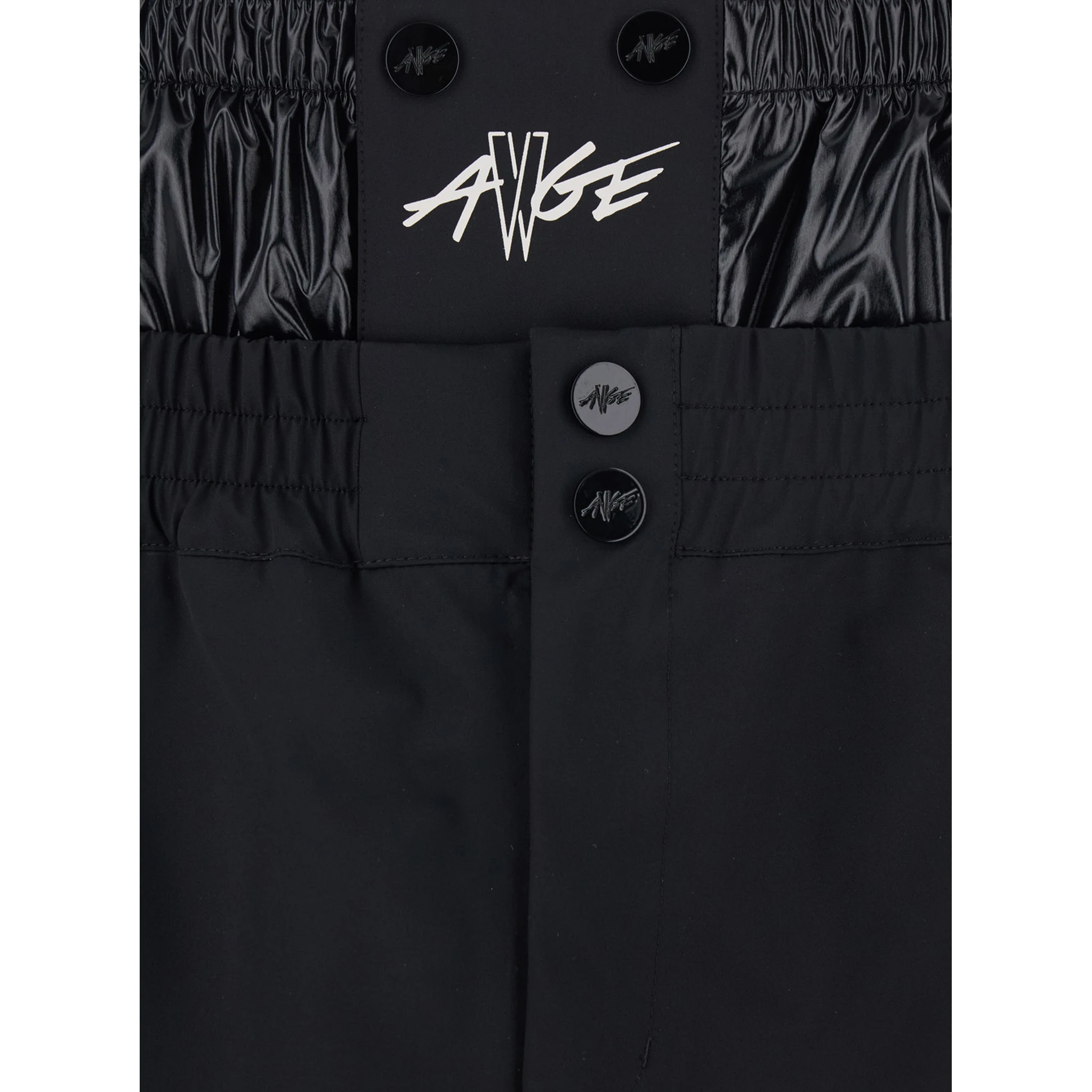 Black Bermuda Pants with Elastic Waist and Logo Patch on Front and Rear in Tech Fabric Man