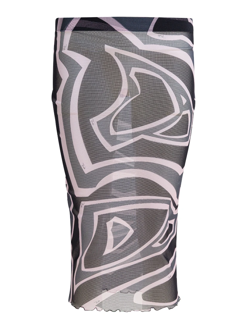 Labyrinth print midi skirt
