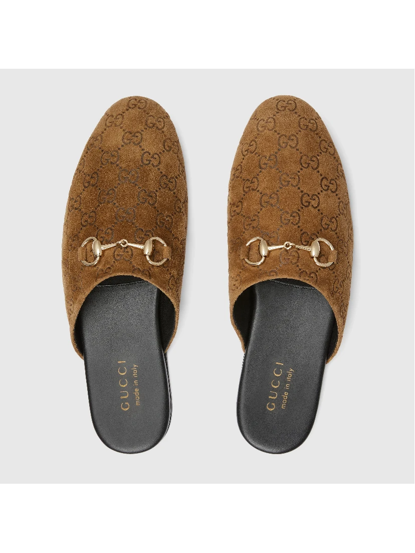 Suede leather sabot with Horsebit