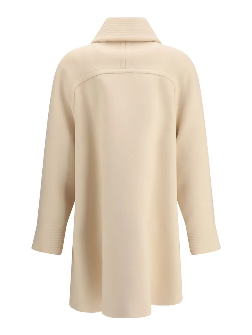 Cream Fleece Wool Coat