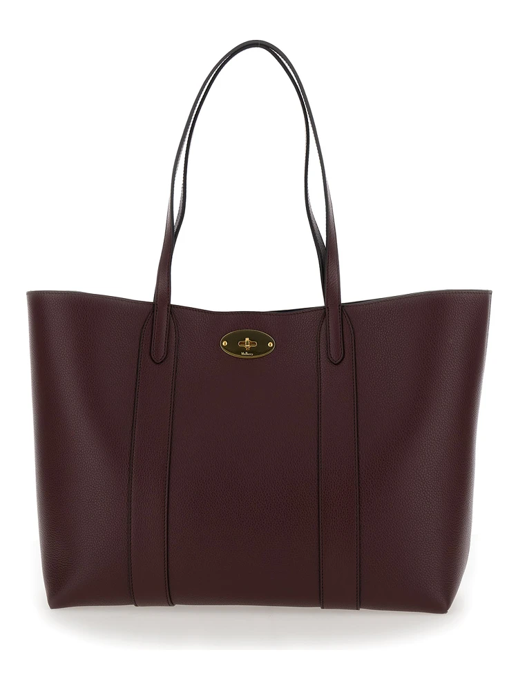 Bayswater Small Bordeaux Tote Bag with Postmans Lock Closure in Leather Woman