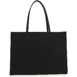 Ella Black Large Tote Bag with Tonal Logo Detail in Tech Fabric Woman