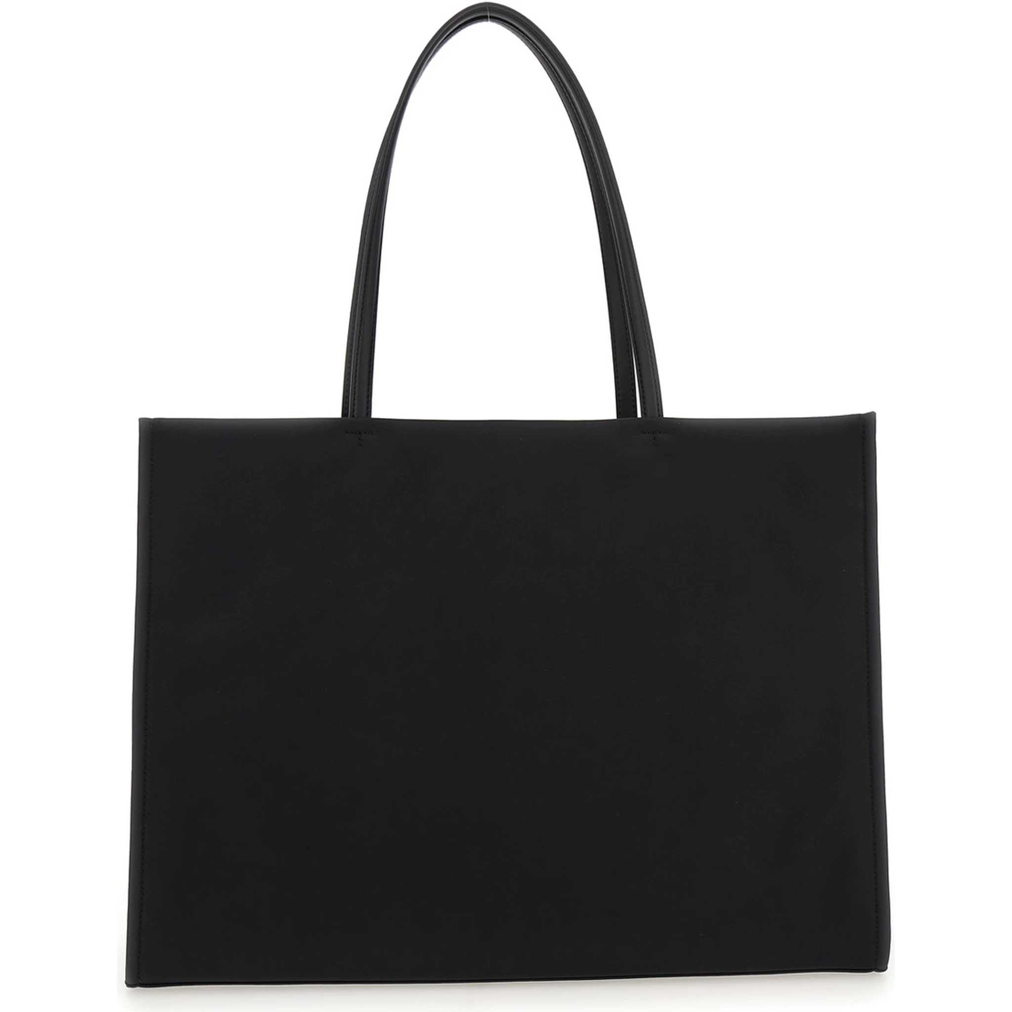 Ella Black Large Tote Bag with Tonal Logo Detail in Tech Fabric Woman