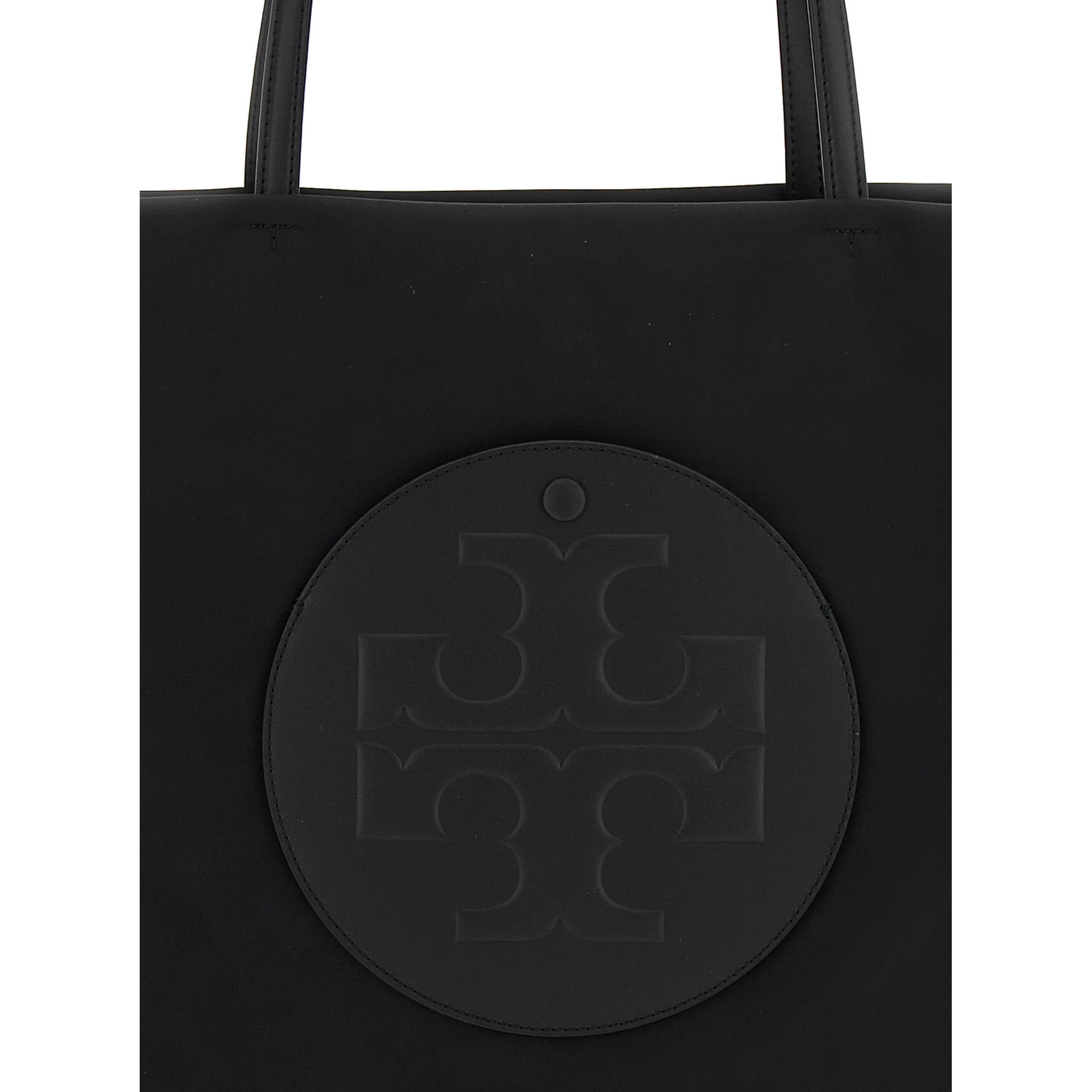 Ella Black Large Tote Bag with Tonal Logo Detail in Tech Fabric Woman