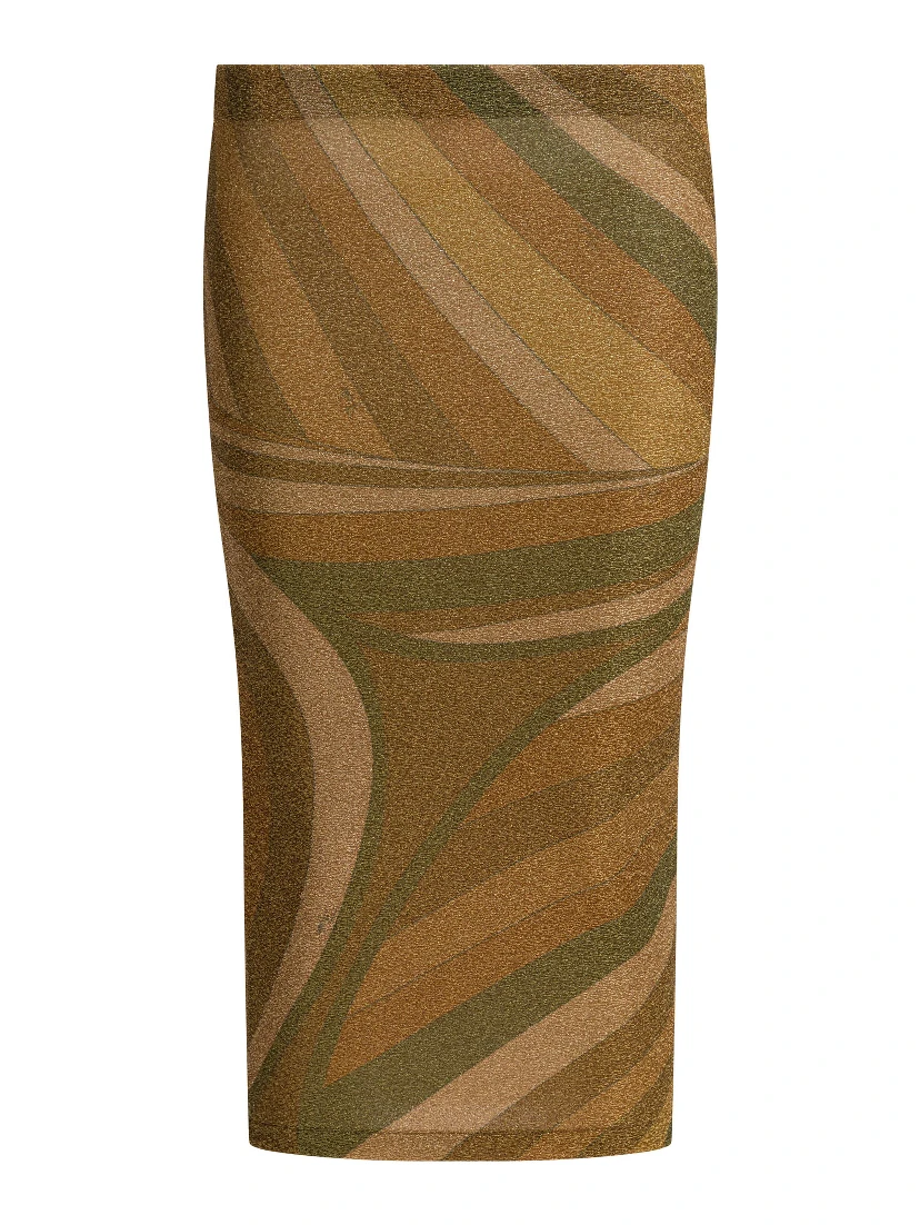 Iris print midi skirt