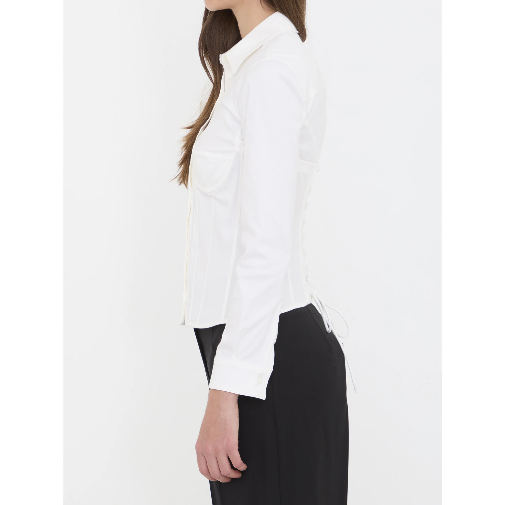 Corsedet shirt in stretch poplin