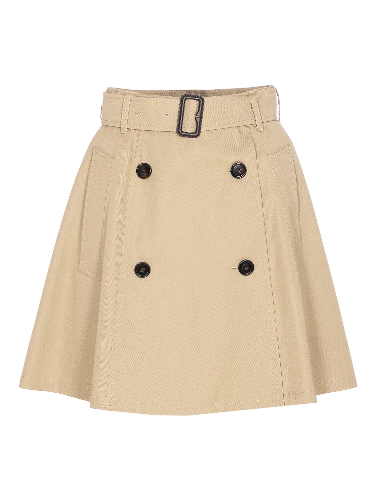 Gabardine Trench Mini Skirt
