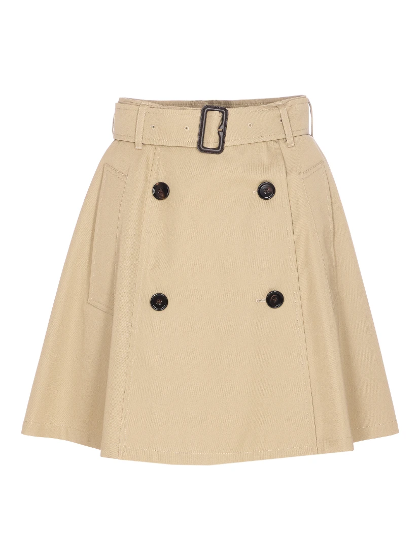 Gabardine Trench Mini Skirt