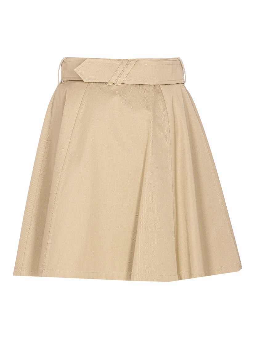 Gabardine Trench Mini Skirt