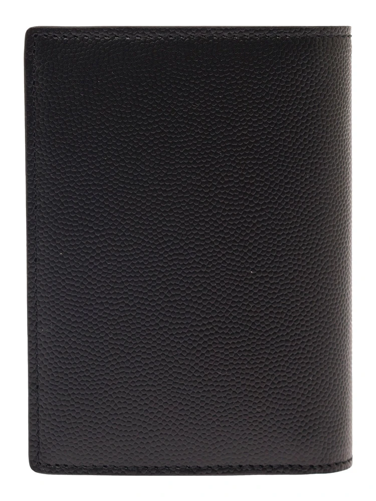 Black Card-Holder with Embossed Logo in Grain de Poudre Leather Man alternative