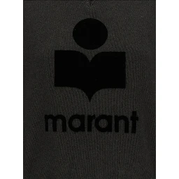 Black High Neck Sweatshirt with Contrasting Logo Print in Cotton Blend Woman