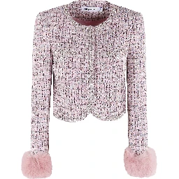 Bouclé Fur-Trim Jacket