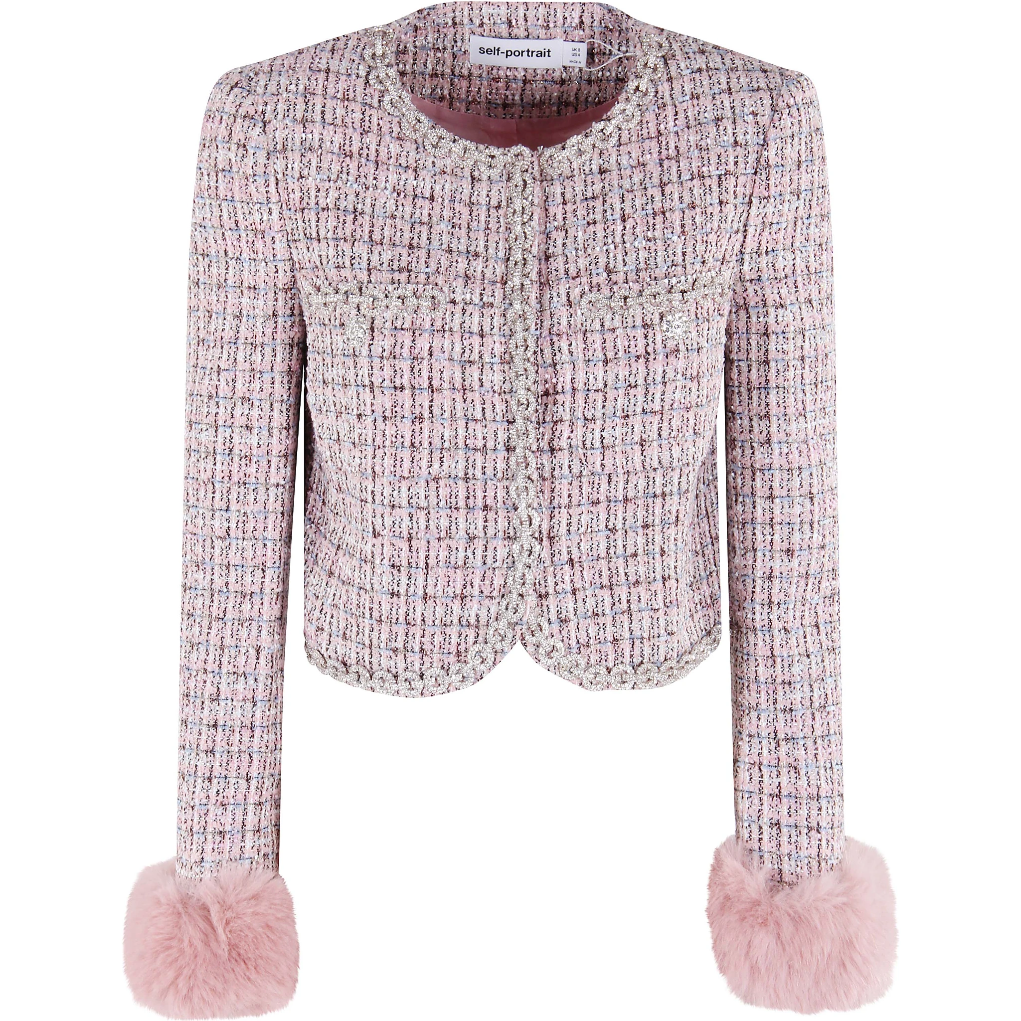 Bouclé Fur-Trim Jacket
