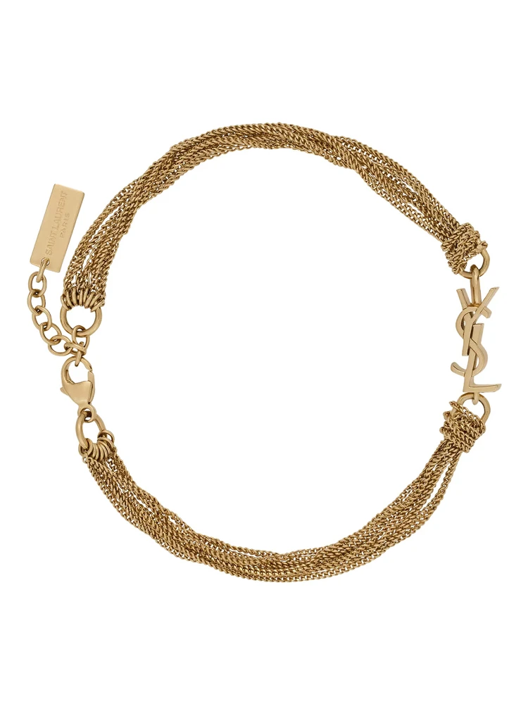 Metallic Bracelet with Cassandre Charm and Adjustable Lobster Closure in Brass Woman