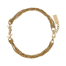 Metallic Bracelet with Cassandre Charm and Adjustable Lobster Closure in Brass Woman