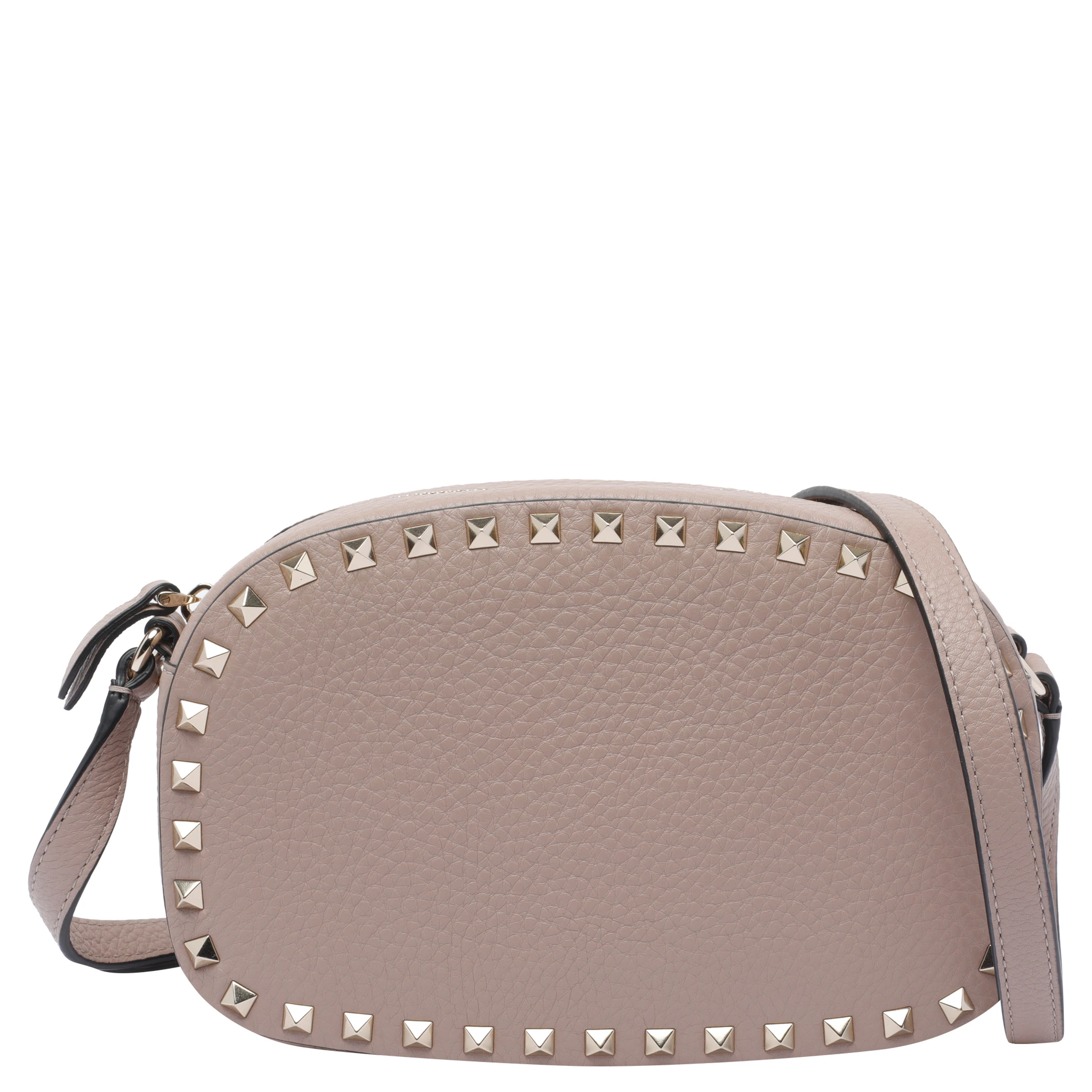 rockstud embellishment leather crossbody bag
