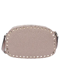 rockstud embellishment leather crossbody bag