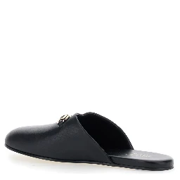 Black Mule with Horsebit on the Front in Smooth Leather Man