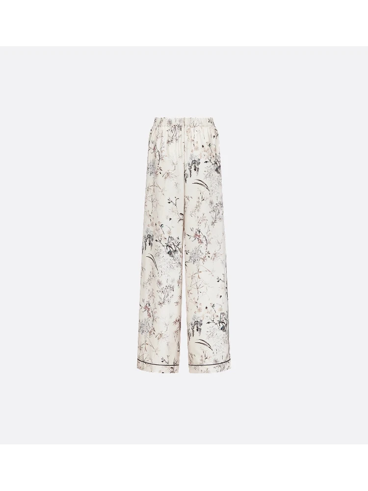 Wide pants in silk alternative