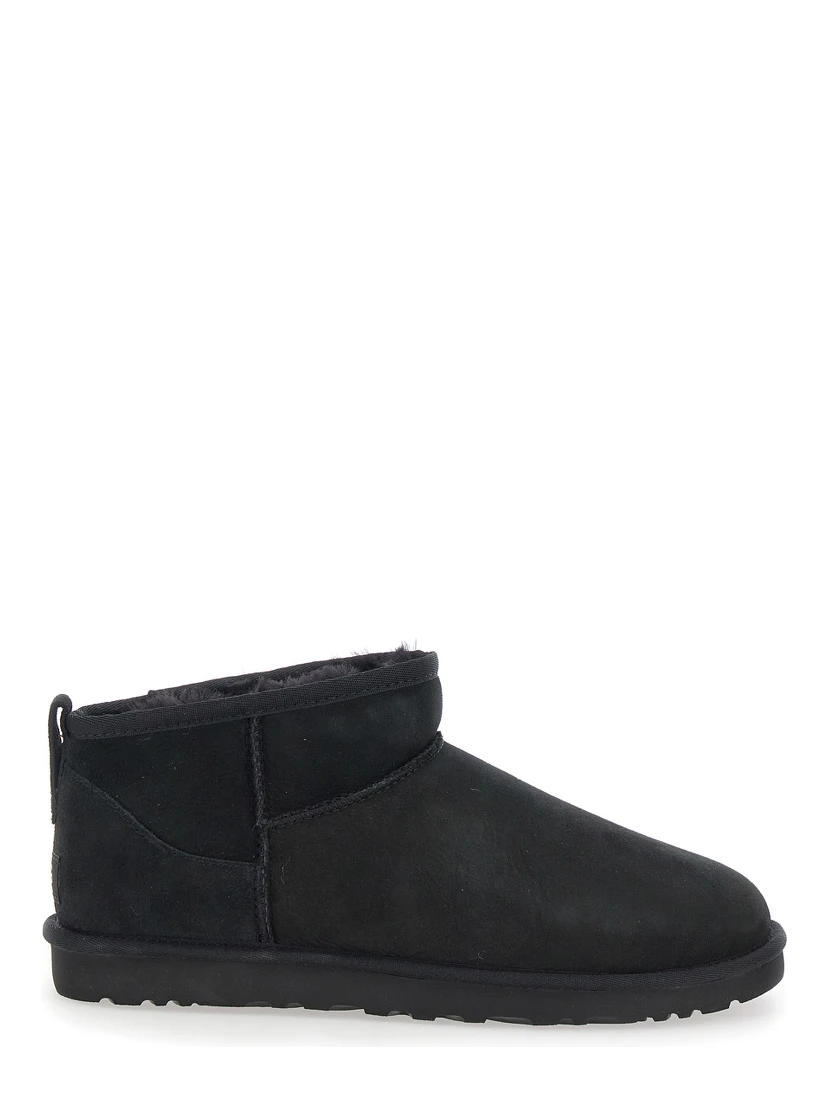 Ultra Mini Black Boots in Suede Woman