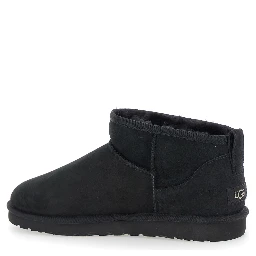 Ultra Mini Black Boots in Suede Woman