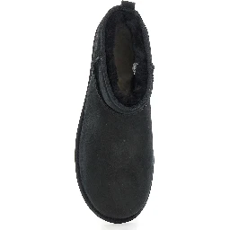 Ultra Mini Black Boots in Suede Woman