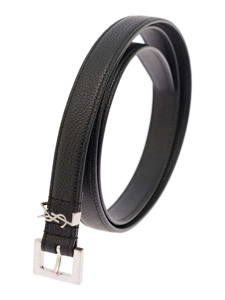 Cassandre Belt with Silver-Colored Buckle in Leather Man alternative