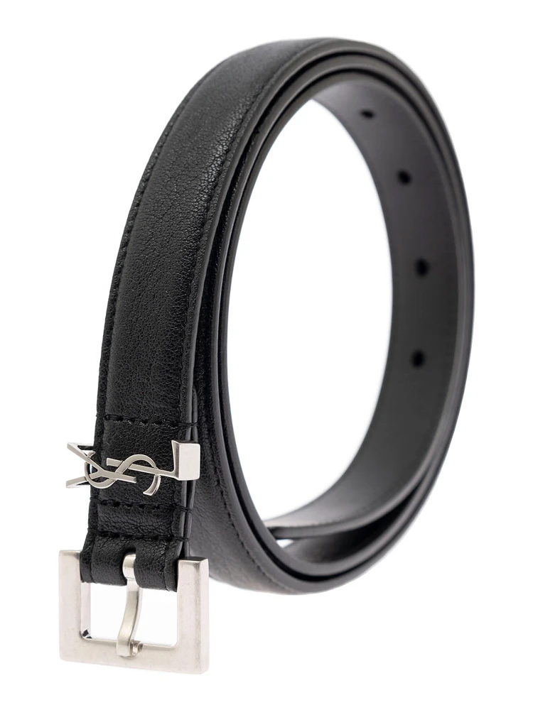 Soft Leather Belt with Metal Buckle Man YSL alternative
