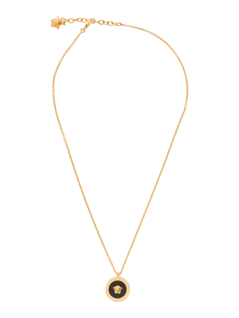 Gold-Colored Necklace with Medusa Charm in Metal Man