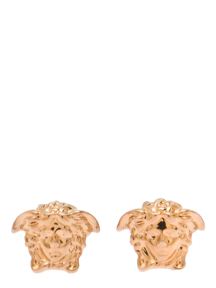 Medusa Head Earrings in Gold-Tone Brass Man