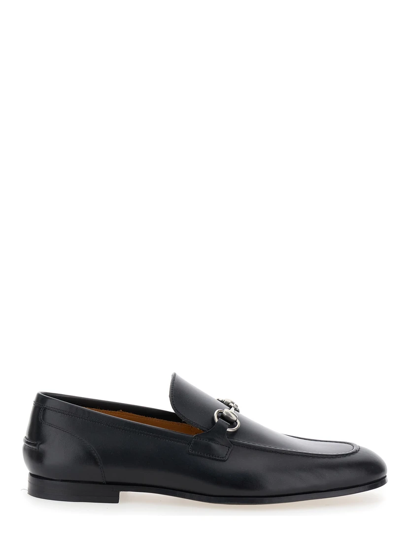 Jordan Black Loafers with Horsebit in Leather Man