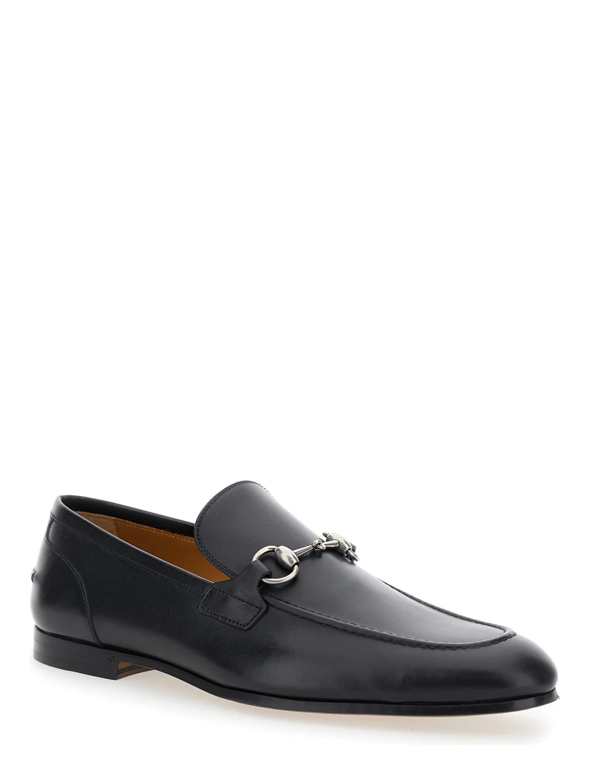 Jordan Black Loafers with Horsebit in Leather Man
