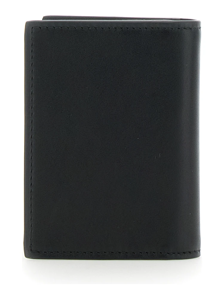 Black Card Holder with Double G Detail on the Front in Leather Man alternative