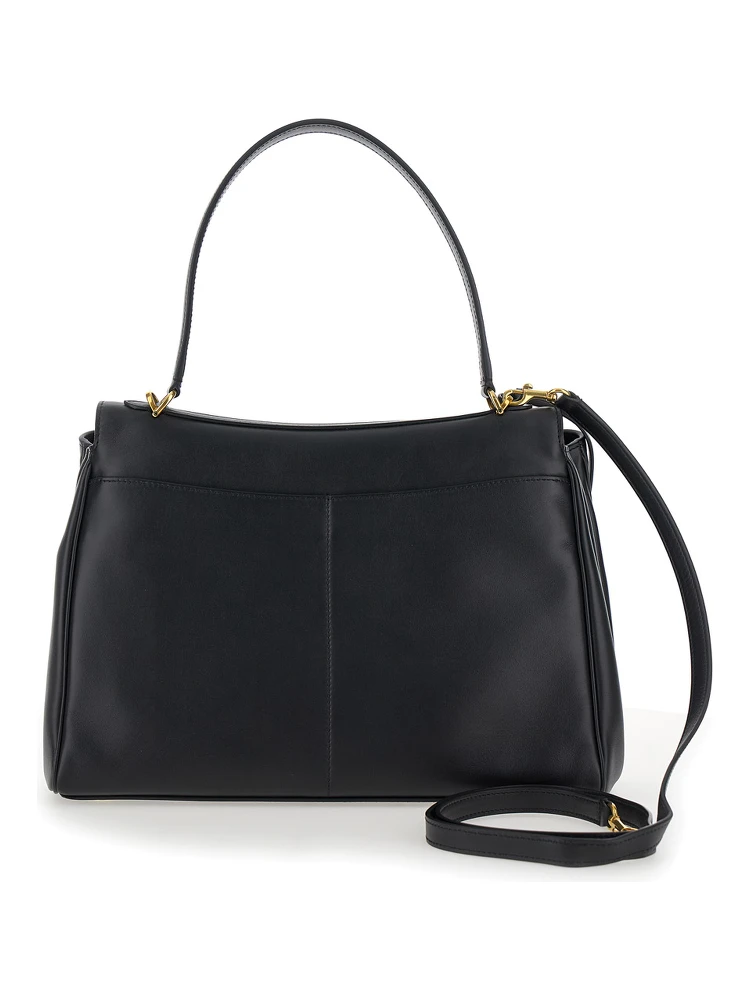 Medium Rodeo Black Handbag with Detachable Key Holder in Smooth Leather Woman alternative