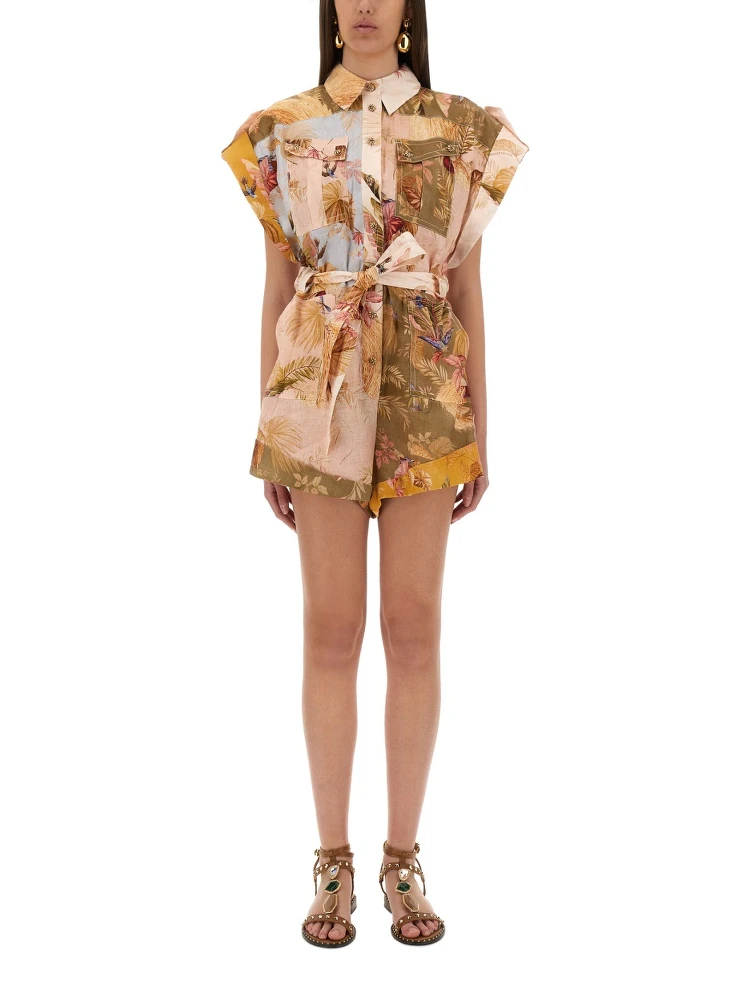 SHORT OVERALLS WITH "ASCENSION" LAPELS