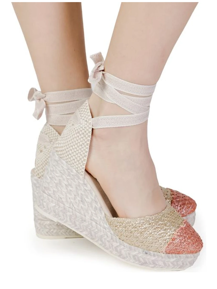 Multicolor Cotton High Heel Pumps