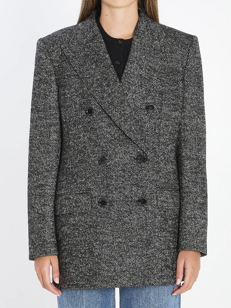 Double-breasted chevron jacket