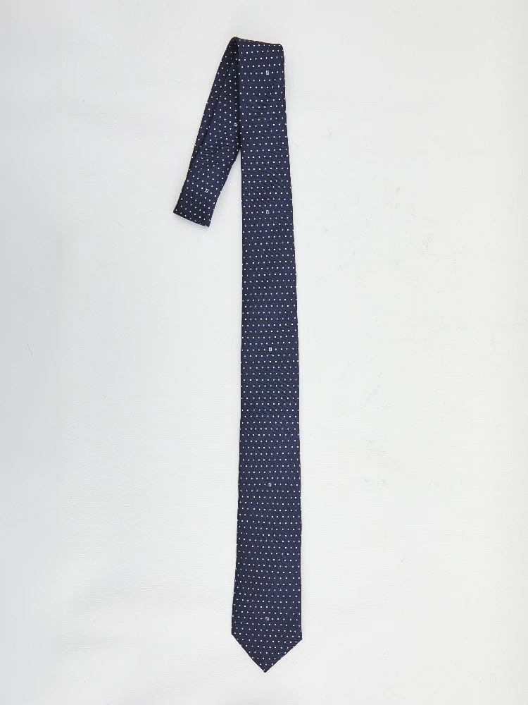 Blue silk tie