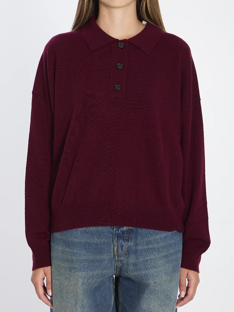Wool and cashmere polo shirt
