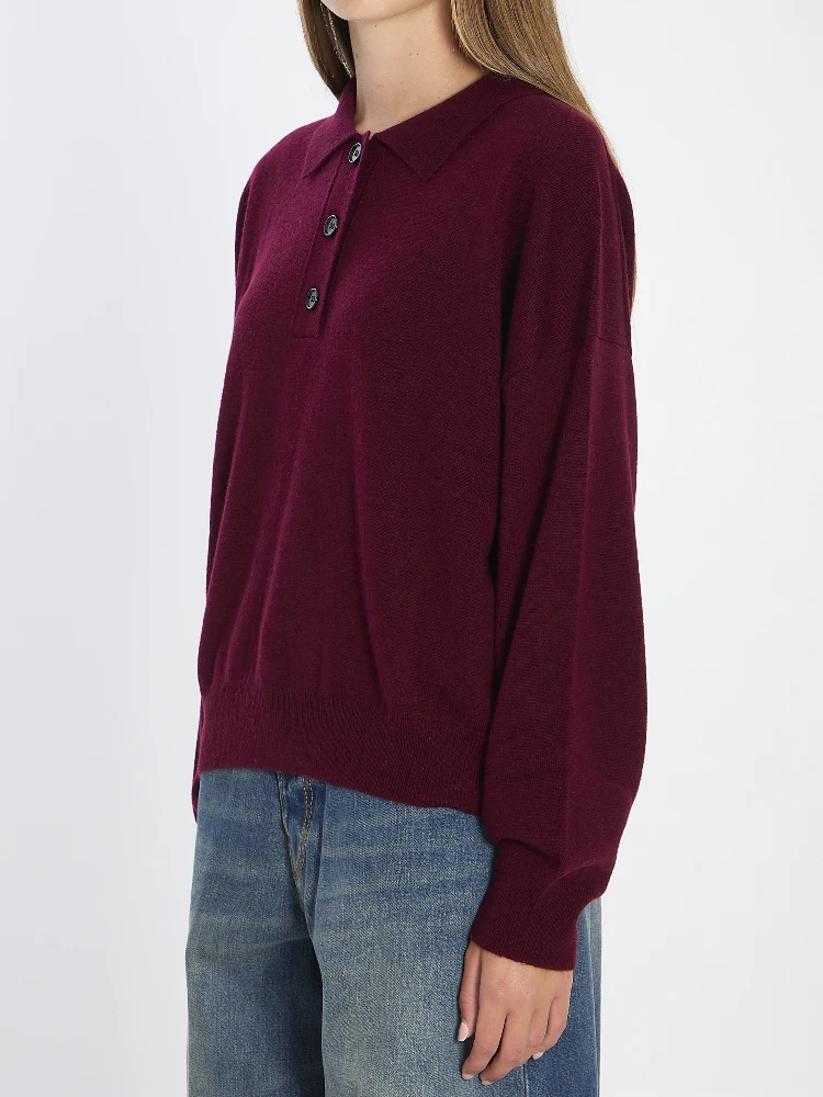 Wool and cashmere polo shirt alternative